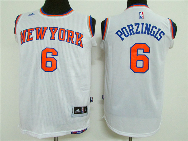 Adidas NBA New York Knicks Youth 6 Porzingis white Jerseys